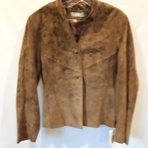 NWT Wallis brown leather button up blazer